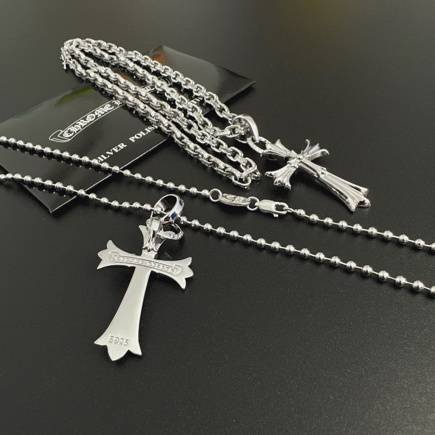 Chrome Hearts Silver Cross Pendant Necklace
